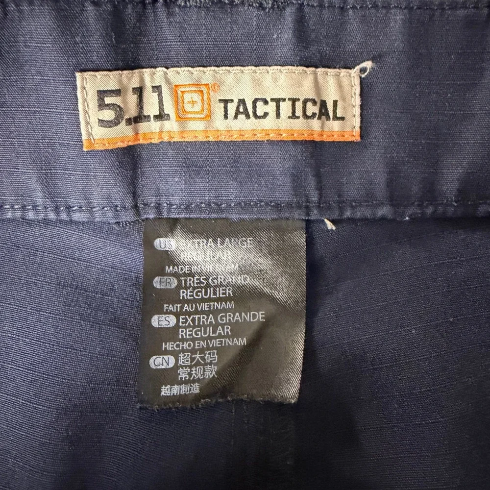 5.11 Tactical Mens Cargo Pants Navy Blue Ripstop Work Trousers XL Regular
